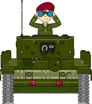 cartoon military tank and soldiers vector illustration K0KBTG 2